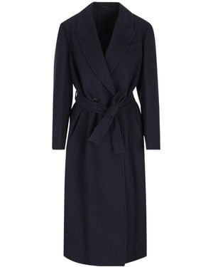 Brunello Cucinelli Collared Long-Sleeved Coat - Blue