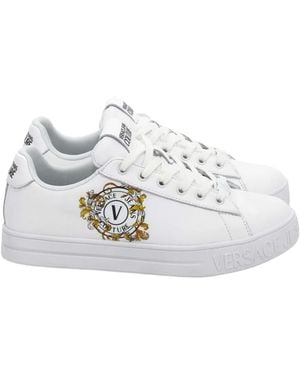 Versace Jeans Couture Couture Logo Embellished Trainers - White