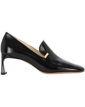 Phoebe Philo 60Mm Club Leather Heeled Loafers - Black