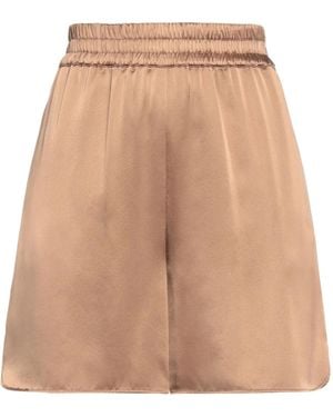 Max Mara Solid Color Satin Shorts - Natural