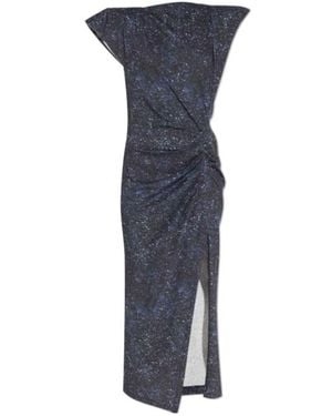 Isabel Marant Printed Side-Split Dress - Blue