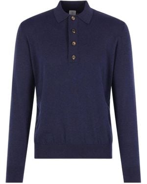 Eleventy Long-Sleeved Buttoned Jumper - Blue
