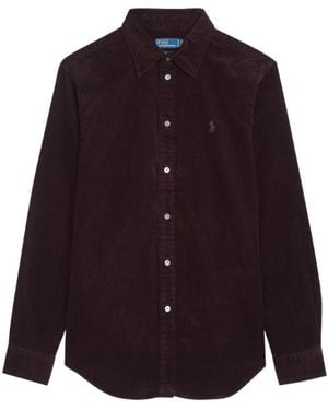 Polo Ralph Lauren Logo-Embroidered Corduroy Shirt - Purple