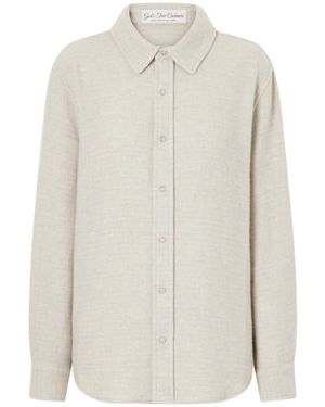 God's True Cashmere Checked Cashmere Shirt - White
