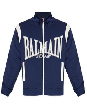 Balmain Stand Collar Sweatshirt - Blue
