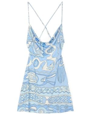 PUCCI Angoli Print Short Dress - Blue