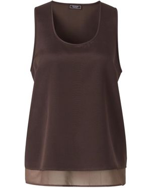 Peserico Sleeveless Crepe Top - Brown