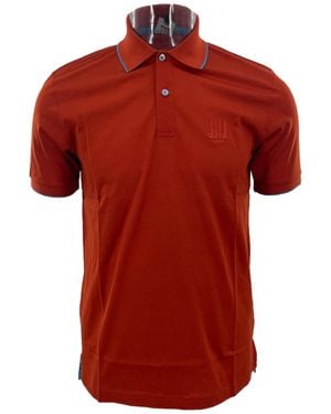 dunhill Buttoned Short-Sleeve Polo Shirt - Red