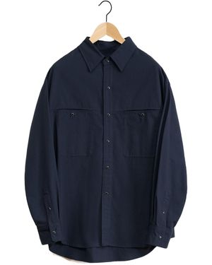 Lemaire Twill Button-Up Shirt - Blue