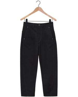 Lemaire Twisted High Waisted Cropped Leg Jeans - Black