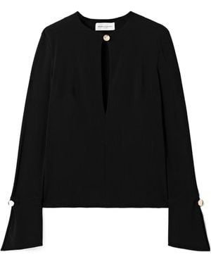 Brandon Maxwell Cutout Stretch-Jersey Top - Black