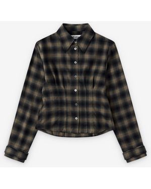 Our Legacy Envelop Check-Print Shirt - Black