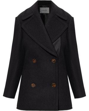 Lanvin Double-Breasted Tailored Coat - Black