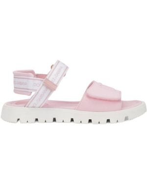 Dolce & Gabbana Logo-Strap Open-Toe Sandals - Pink