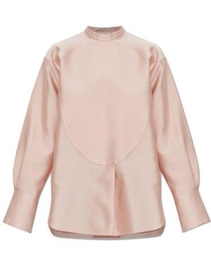 Jil Sander Long Sleeve Crewneck Blouse - Pink