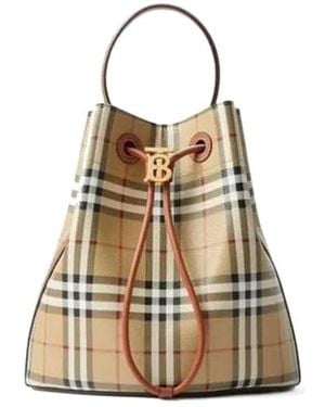 Burberry Small Tb Bucket Bag - Natural