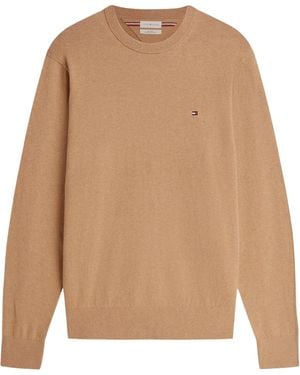 Tommy Hilfiger Crew Neck Sweater With Cashmere - Brown