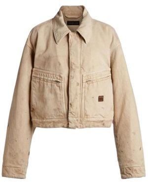 Balenciaga Zipped-Pocket Long-Sleeves Denim Jacket - Natural