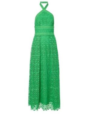 Elie Saab Halterneck Midi Dress - Green