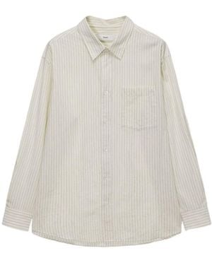 DUNST Classic Striped Shirt - White