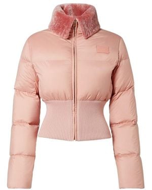 Fendi High Waistband Cropped Puffer Jacket - Pink