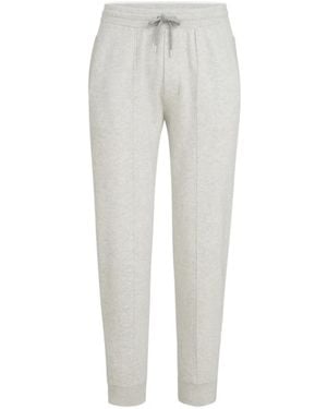 Brunello Cucinelli Cashmere Double-Knit Trousers With Crête-Detail And Elasticated Zipper Cuffs - Grey