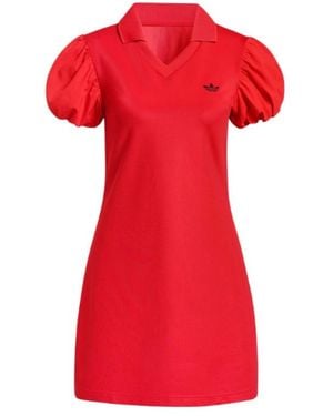 adidas Originals Balloon Sleeves Dress - Red