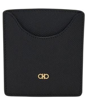 Ferragamo Micro Gancini Business Card Holder - Black