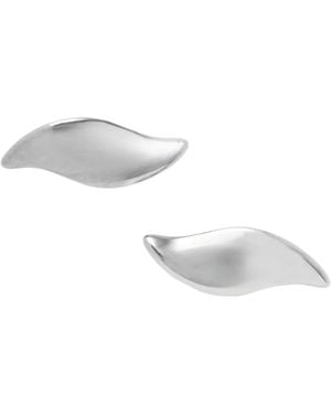 KHAITE Leaf-Tone Clip Earrings - White