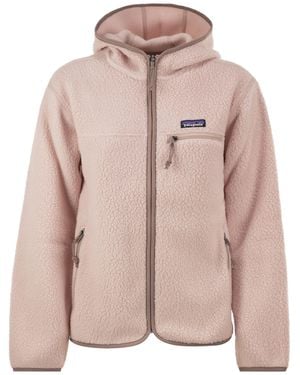Patagonia Recycled Teddy Fleece Hooded Jacket - Pink