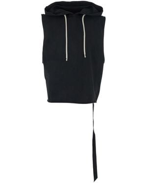Rick Owens Hooded Drawstring T-Shirt - Black