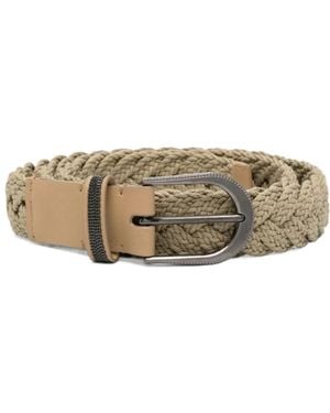 Brunello Cucinelli Monili-Chain Braided Belt - White