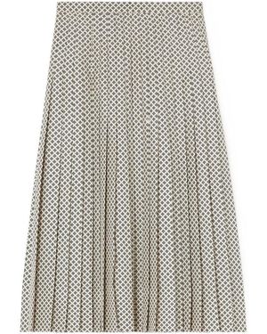 Loro Piana Pleated Midi Skirt - Gray