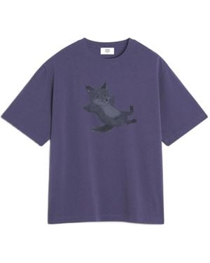 Maison Kitsuné Maison Kitsuné Chillax Print Oversize T-Shirt - Blue