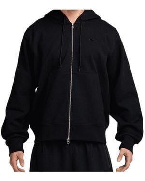 Nike Logo-Embroidered Zip-Up Hoodie - Black