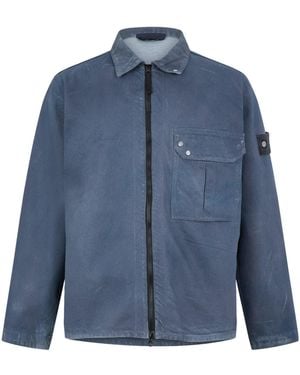 Stone Island Simple Denim Shirt - Blue