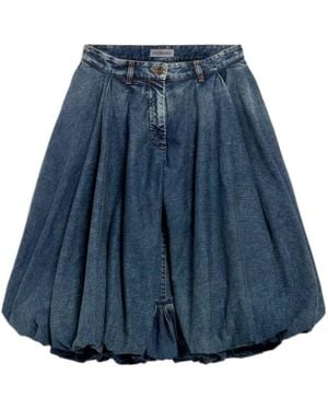 Balenciaga Denim Balloon Shorts - Blue