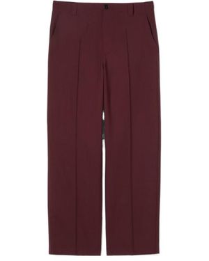 Gucci Logo Embroidered Gabardine Trousers - Purple