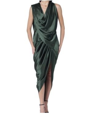 Vivienne Westwood Satin Draped Midi Dress - Green