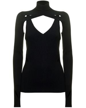 Dion Lee Cut-Out Detail Knitted Top - Black
