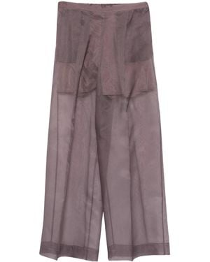 Antonelli Sheer Wide-Leg Trousers - Purple