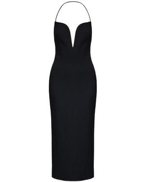 Givenchy Plunged Slit Neckline Dress - Black
