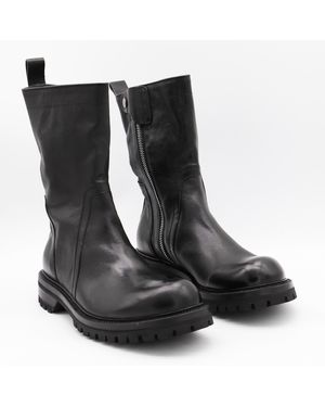 Rick Owens Army Creeper Leather Boots in Black for Men | Lyst