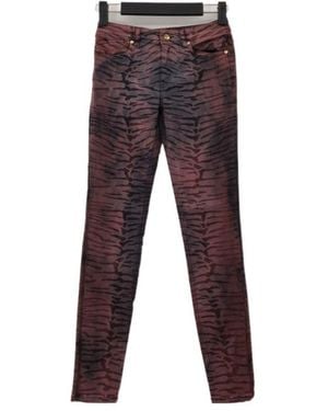 Just Cavalli Textured And Patterned Denim Trousers - Multicolour