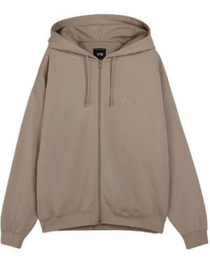 Y-3 Zip-Up Drawstring Hoodie - Natural