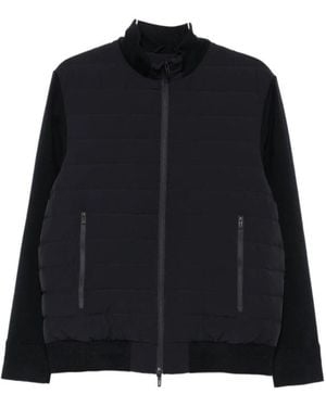 Emporio Armani Quilted Panel-Sleeve Jacket - Black