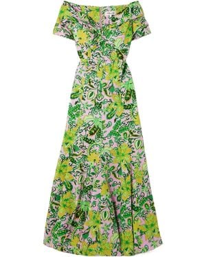 Diane von Furstenberg Floral-Print Cotton-Blend Maxi Dress - Green