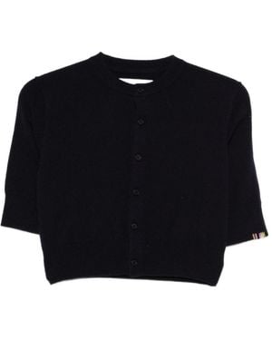 Extreme Cashmere Crew Neck Cashmere Knit Cardigan - Blue
