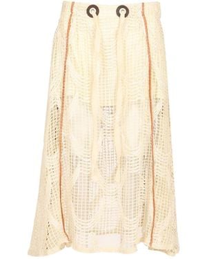DURAZZI MILANO Mesh A-Line Skirt - Natural