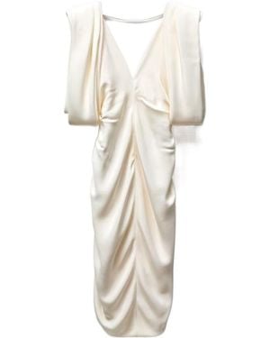 Versace Draped Open-Back Dress - Natural
